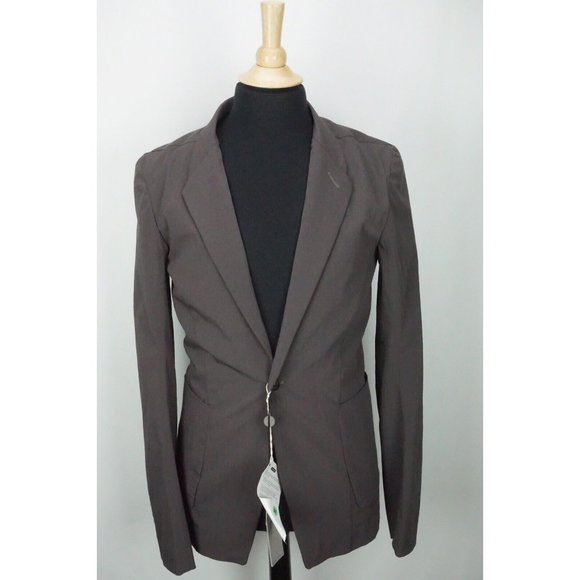 Rick Owens Dirt Giacca Transparent Faun Blazer Dark Dust Jacket Sz 38 BRAND NEW